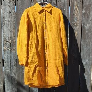 For Fans of Not Perfect Linen - Oversized Linen Shirt, Divine Linen, Women's L